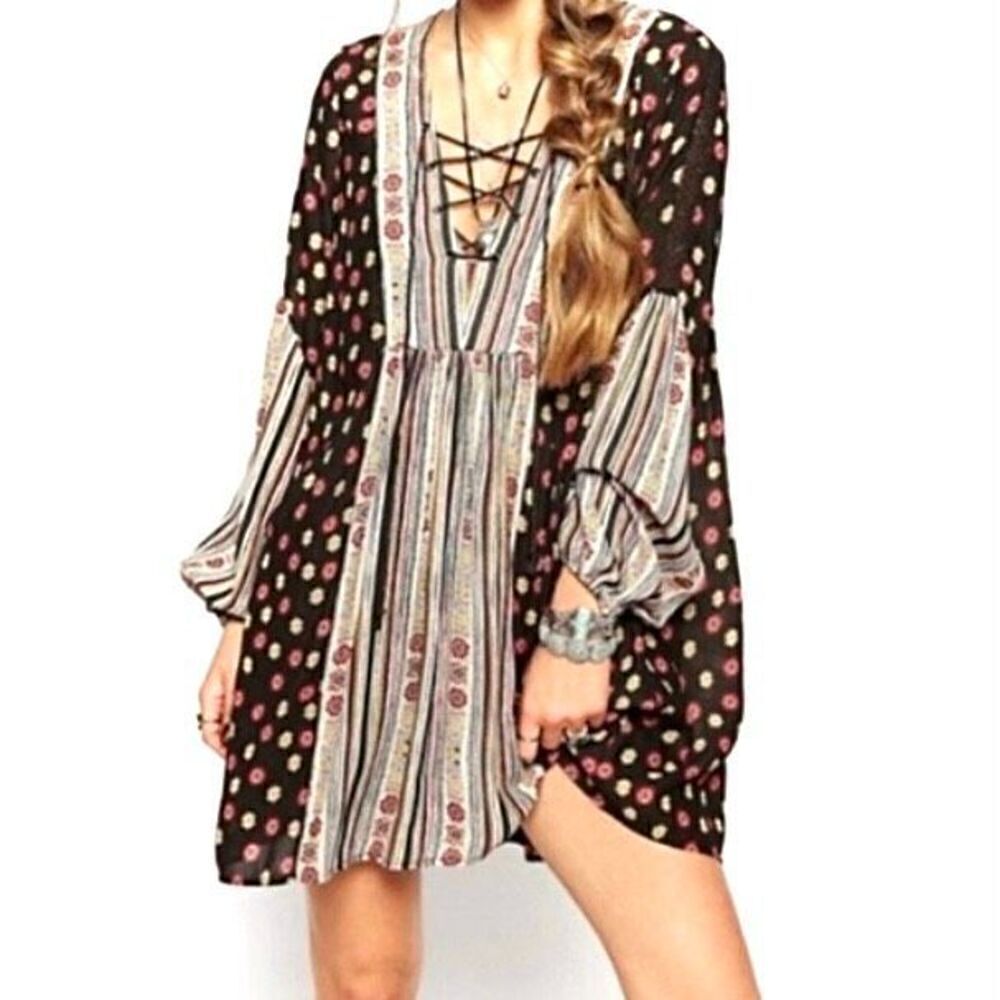 FREE PEOPLE Rain Or Shine Peasant Oversized Blouse